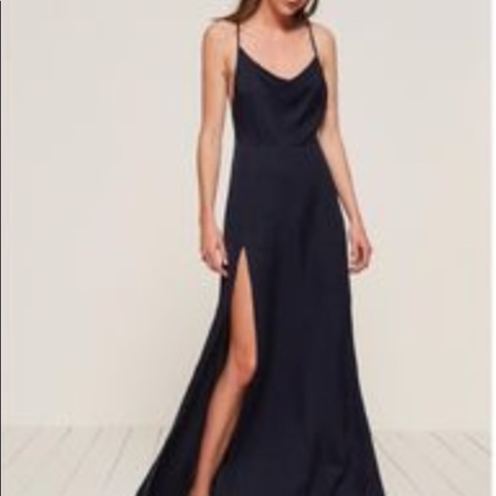 Reformation Terraza Dress Navy Size 6 floor length